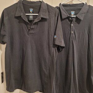 Kuhl Brand Shirts lot of 2 sz M Mens polo shirt collar